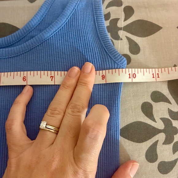 Vince Blue Ribbed Tank Top - Picture 6 of 10